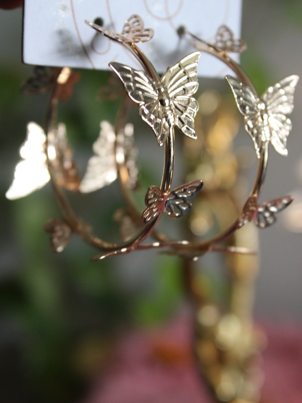 Urban Outfitters Gold Butterfly Statement Hoop Earrings Oversized Y2K Boho
